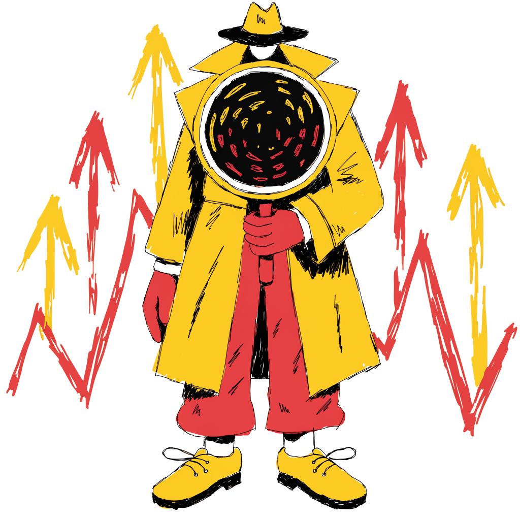Illustration d'une loupe qui scrute un radar de signaux representant des prospects B2B a detecter